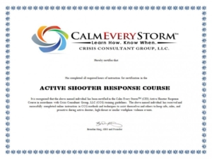 training active shooter certificate example